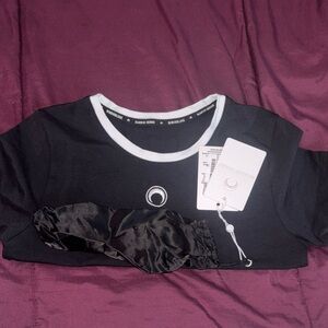 Marine Serre Black Top with White Accents